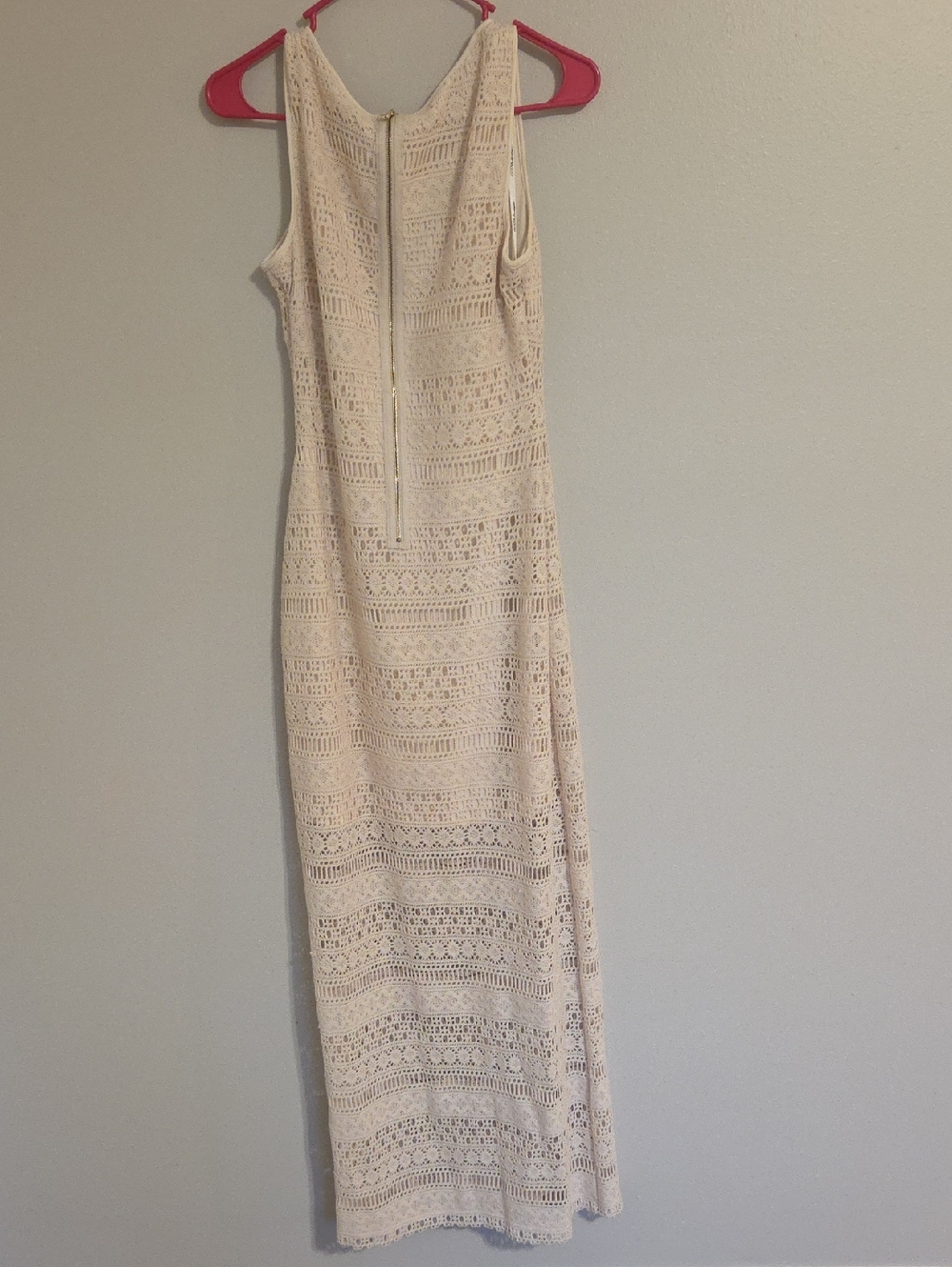 Guess Sleeveless Crochet Maxi Dress in Cream - Picture 2 of 3